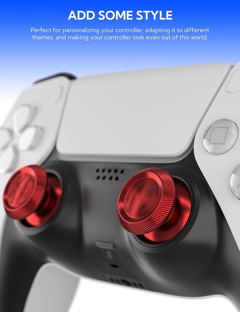 Avericht Metal Thumbsticks for PS5 Controller, Aluminum Joystick Replacement Kit for Dualsense Controller Accessories (Red) - Image 4